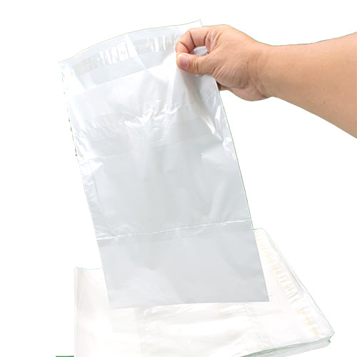 A4 Large Plain White Plastic Courier Parcel Bag with Pocket 100s