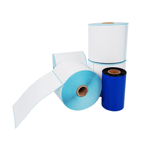 4" (W) x 6" (H) Plain White Satin Barcode Labels