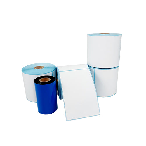 4" (W) x 6" (H) Plain White Satin Barcode Labels