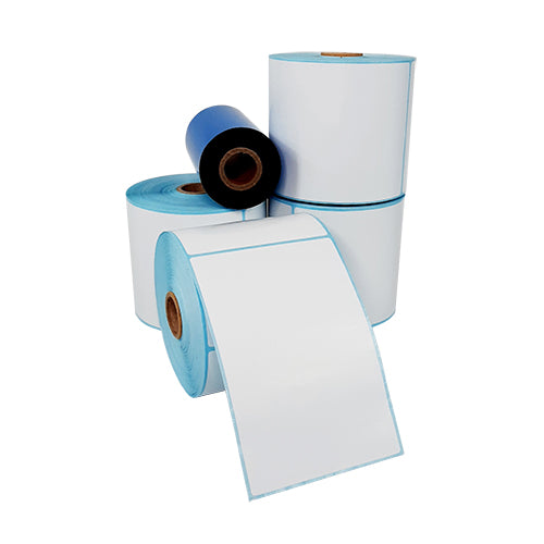 4" (W) x 6" (H) Plain White Satin Barcode Labels