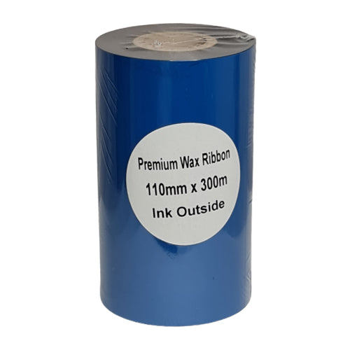 110mm x 300M Premium Wax Thermal Barcode Ribbon Face Out