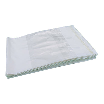 Medium A4 Plain White Plastic Courier Pouch with Pocket 100s