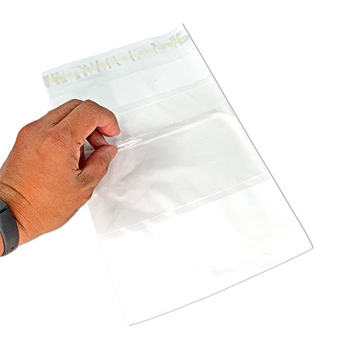 Medium A4 Plain White Plastic Courier Pouch with Pocket 100s