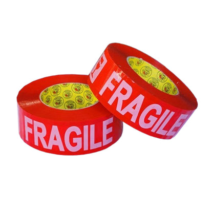 1 Roll 2" X 200M CROCO Red FRAGILE Tape