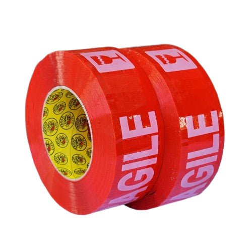 1 Roll 2" X 200M CROCO Red FRAGILE Tape