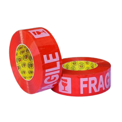 1 Roll 2" X 200M CROCO Red FRAGILE Tape