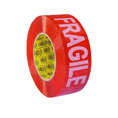 1 Roll 2" X 200M CROCO Red FRAGILE Tape