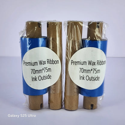 70mm x 75M Premium Wax Thermal Barcode Ribbon