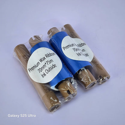 70mm x 75M Premium Wax Thermal Barcode Ribbon