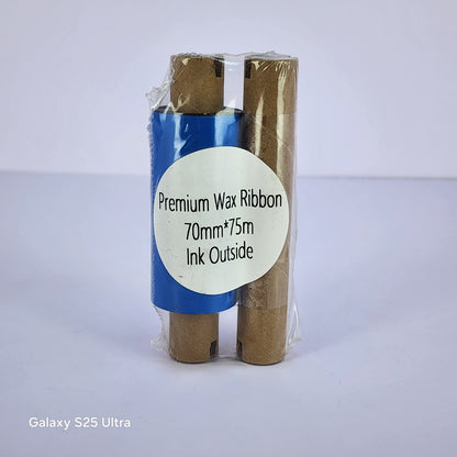 70mm x 75M Premium Wax Thermal Barcode Ribbon