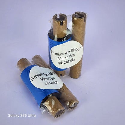 60mm x 75M Premium Wax Thermal Barcode Ribbon