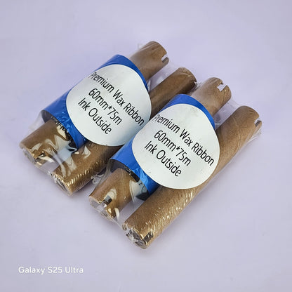 60mm x 75M Premium Wax Thermal Barcode Ribbon