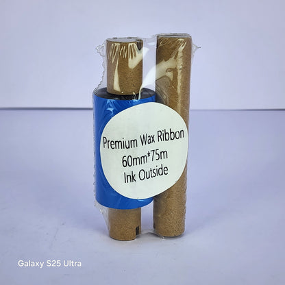60mm x 75M Premium Wax Thermal Barcode Ribbon