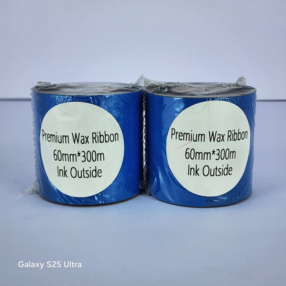 60mm x 300M Premium Wax Thermal Barcode Ribbon