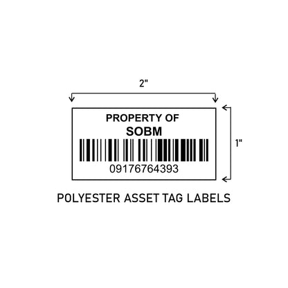 2" (W)  x 1" (H) Printed Property Tag Sticker Label