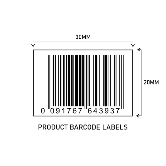 30mm x 20mm Printed Satin Barcode Label