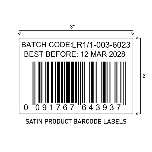 3" (W)  x 2" (H) Printed Satin Barcode Labels