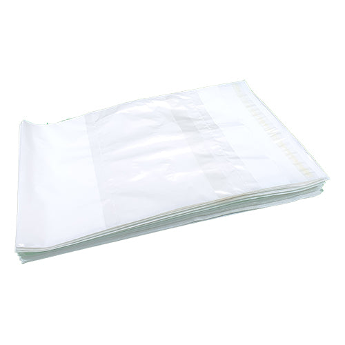 A4 Large Plain White Plastic Courier Parcel Bag with Pocket 100s