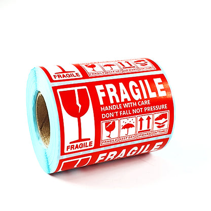 1 Roll Medium FRAGILE, HANDLE WITH CARE, KEEP DRY Sticker 130mm x 70mm 500 Pcs