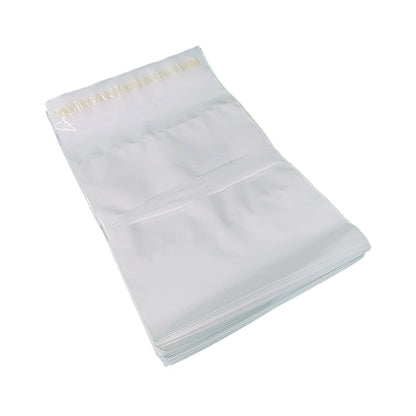 Small Plain White Plastic Courier Parcel Bag with Pocket 100s