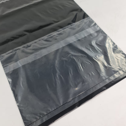 Large Black Plain Plastic Pouch with Pocket 100s