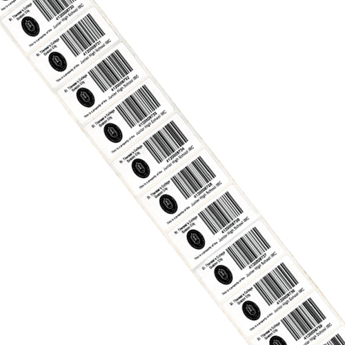 50mm (W) x 25mm (H) Printed Property Tag, Asset Tag Sticker