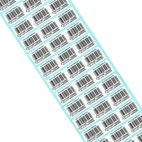 30mm (W) x 20mm (H) Printed Satin Barcode Sticker for Price Tag, Product and Expiry Date